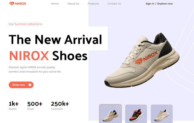 NIROX – Premium Sneaker Landing Page